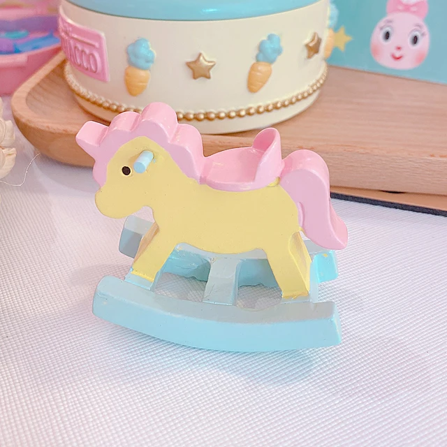 Dollhouse Mini Furniture Birthday Cake Topper Baby Care Theme Statues 3