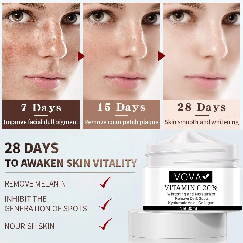 VOVA Vitamin C 20 Whitening Freckle Face Cream Remove Dark Spots