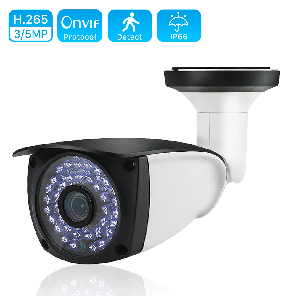 IP камера H.265 5 Мп HD 48 В POE 3 наружная Водонепроницаемая инфракрасная 25 м ночного