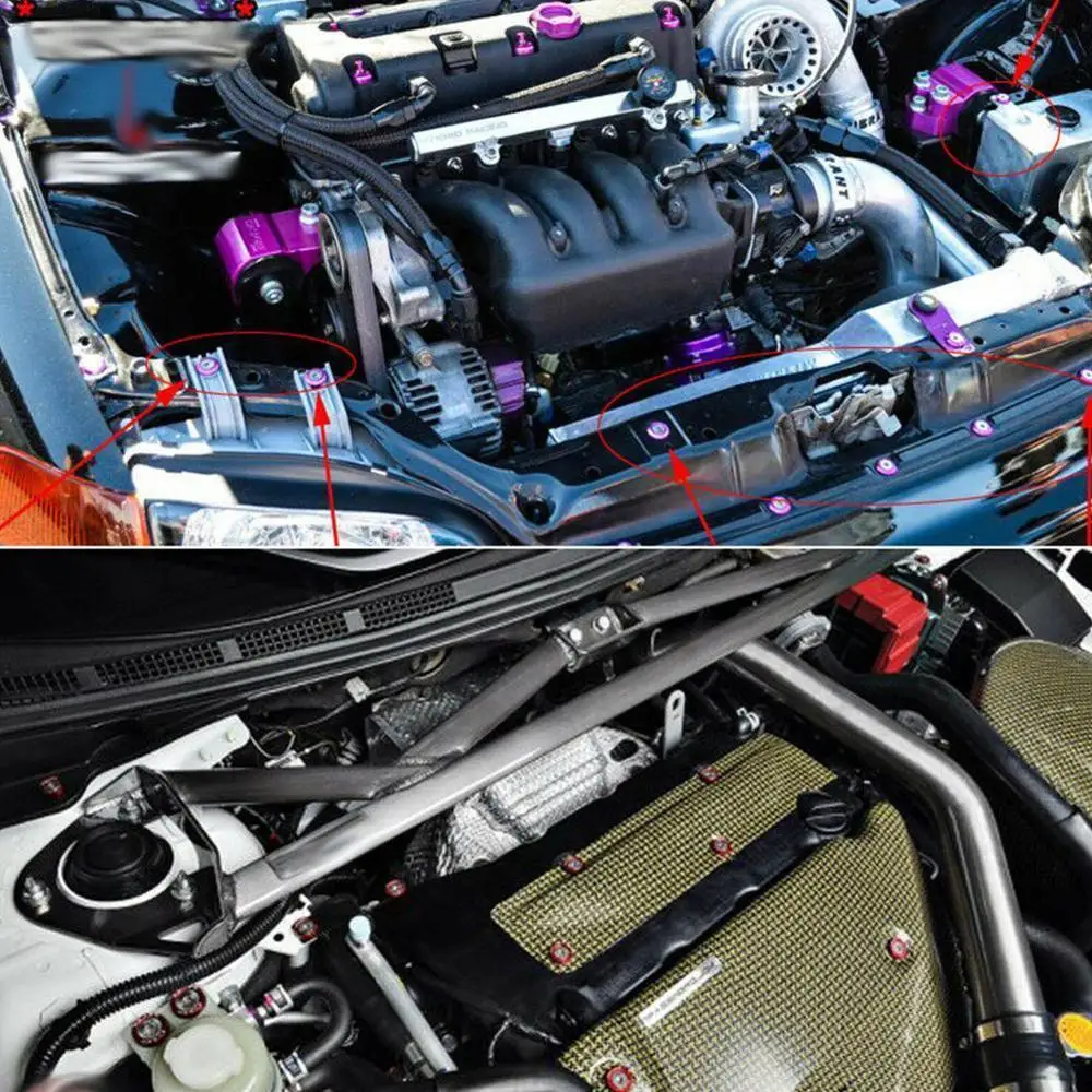 10 шт. M6 JDM автомобиль модифицированные шестигранные крепежные детали крыло Омыватель бампер двигатель вогнутые винты автомобиль-Стайлинг