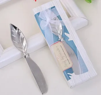 

(20 Pieces/lot) Silver Wedding Favors and Gifts of Chrome Leaf Spreader Wedding Gift for guests For Autumn Wedding Theme