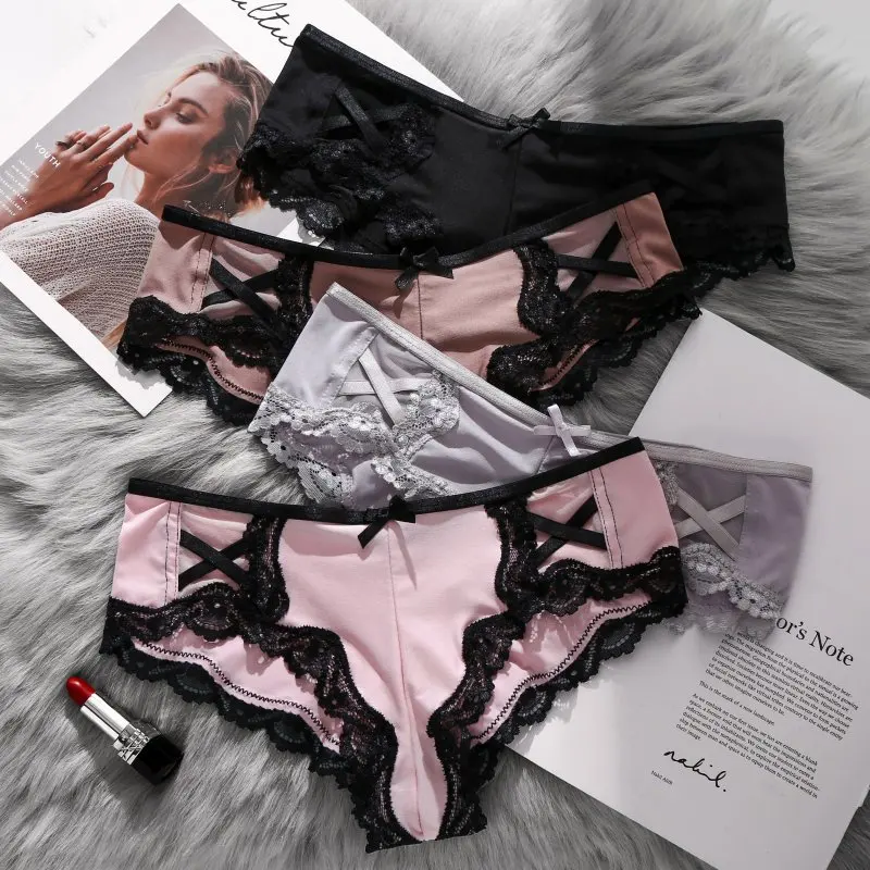 

2019 Hot Sexy Ladies Underwear Woman Panties Fashion Lace Briefs High Quality Cotton Low Waist Cute Women Underwear Lingerie