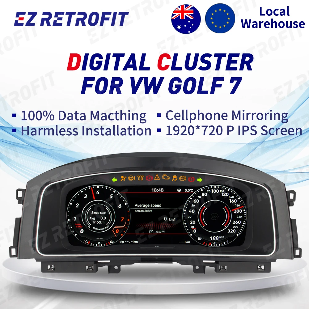 Digital Dashboard Panel Virtual Instrument Cluster CockPit LCD Speedometer for VW Golf 7 Golf 7 R Golf 7 GTI MK7 Digital Dashboard Panel Virtual Instrument Cluster CockPit LCD Speedometer for VW Golf 7 Golf 7 R Golf 7 GTI MK7