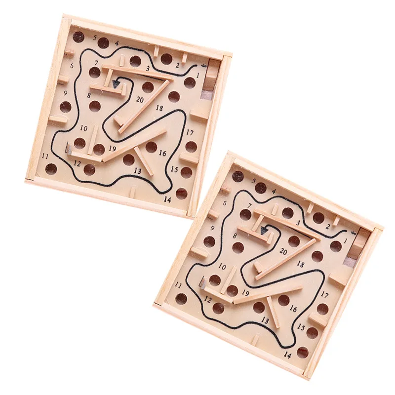 Kids 3D Puzzle Wooden Labyrinth Board Toys Ball Maze Games Handcrafted Toy Child Intellectual Development Educational Puzzles | Игрушки и