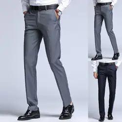 Modern Trousers Solid Color Comfortable Suit Partner  Pants   Modern Pants