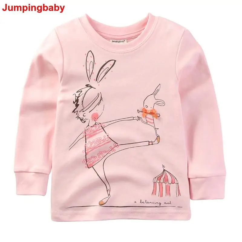 Футболка для девочек Jumpingbaby хлопковая футболка с длинным рукавом 2019|girls t|kids long sleeve