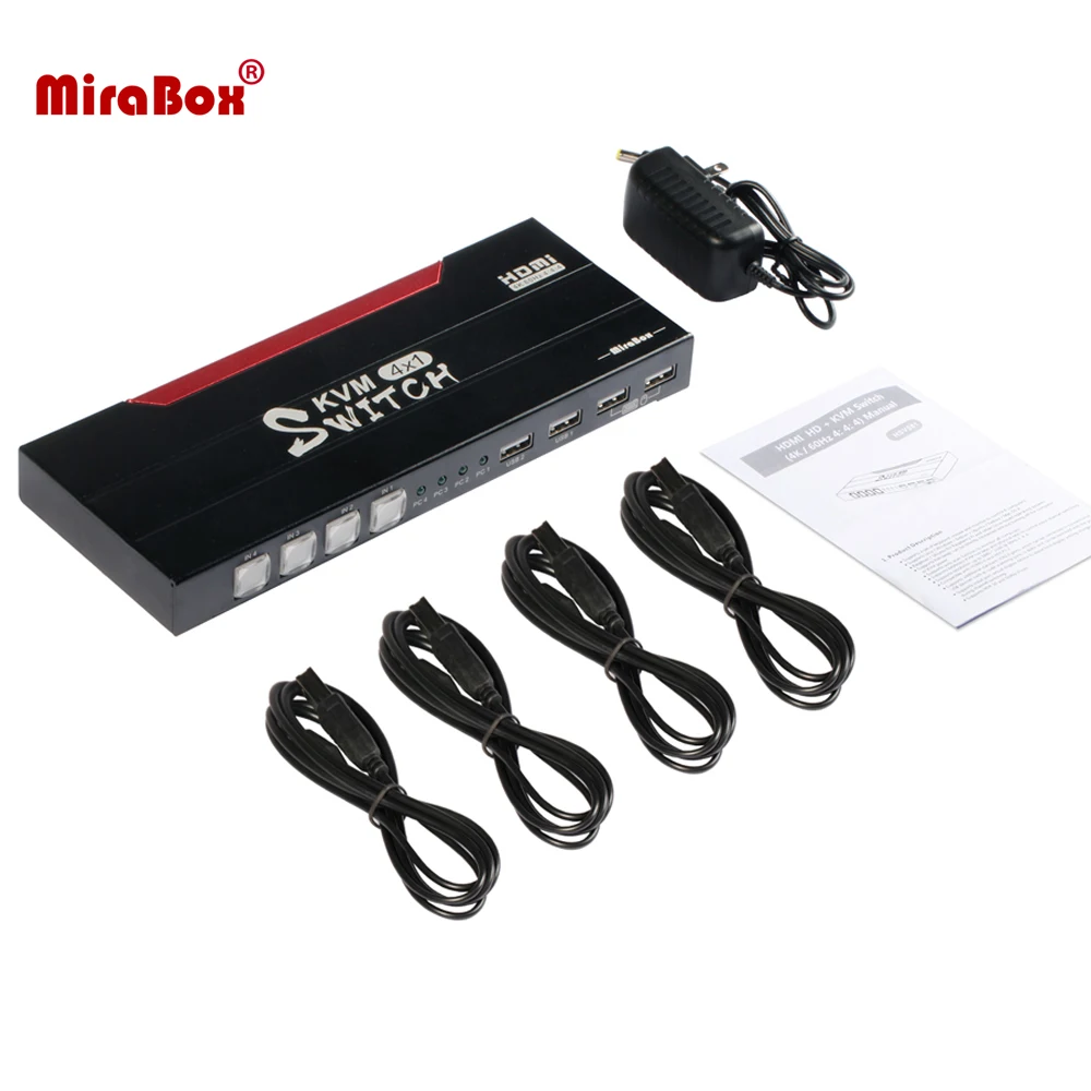 Mirabox 4K@60Hz Work from Home KVM Switcher 4
