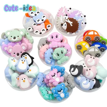 Cute-idea 10pcs/Lot Silicone Beads Teether Pacifier Nursing Chain Food Grade Teething Handmade Chewable Accessory Baby Product 1
