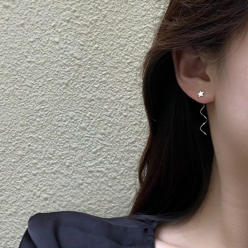Mihan Women Jewelry Simply Star Earrings 2021 New Design Silvery Plating Twist Stick Drop For Girl Fine Accessories | Украшения и