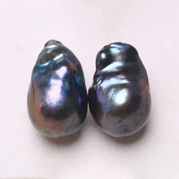 

Baroqueonly 4A irregular black peacock natural pearl naked beads long earrings pair of beads for DIY earrings jewelry making BZX