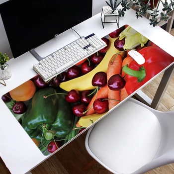 

Gaming Mouse Pad Laptop Large Lock Edge Mousepad Desk Table Mat Fruits and foods pattern