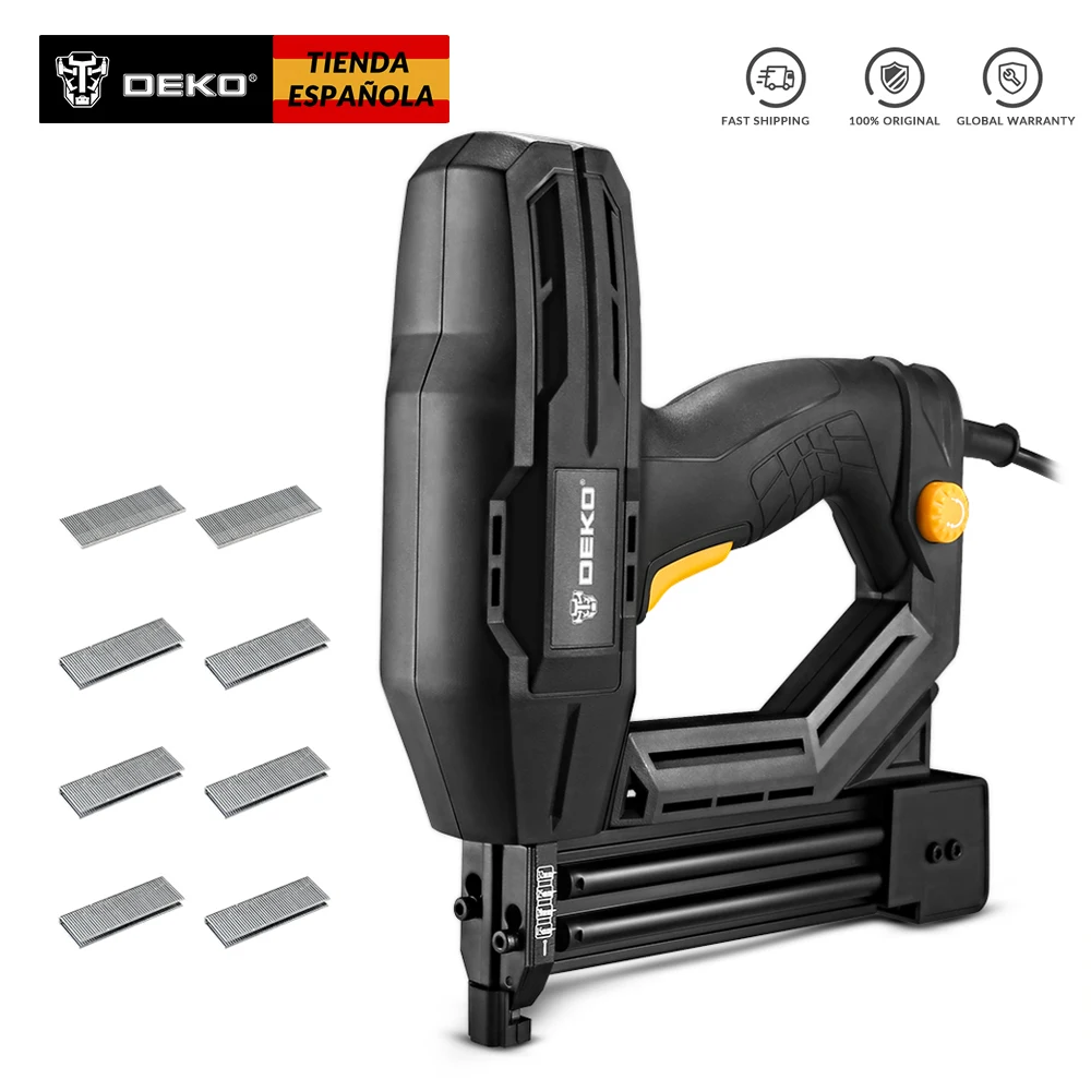 DEKO DKET02 Grapadora Eléctrica Engrapadora Marco con clavos y herramientas de carpintería Grapadora Tapiceria