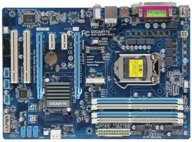 Оригинальная Материнская плата Gigabyte DDR3 LGA 1155 32 ГБ Z68 для настольного ПК Бесплатная