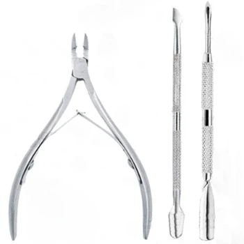 

1Set Cuticle Trimmer Nipper Nails Trimmers 3 PC/Set Stainless Steel Scissors Double-headed Tool Durable Exquisite Nail Trimming