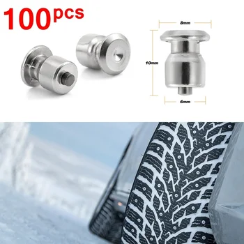 

100 Pieces Winter Car Tire Spikes Auto Tires Studs Screw Snow Spikes Wheel Tyre Snow Chains Studs For Motorcycle SUV ATV Truck