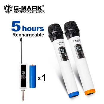 

G-MARK X120V Wireless Microphone Recording Karaoke Handheld microphone with rechargeable Portable Receiver Easy use