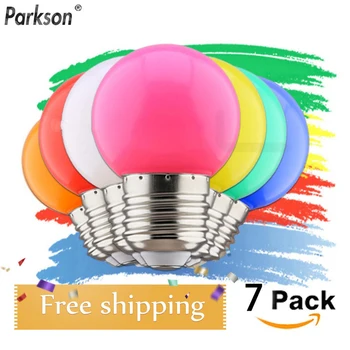 

7Pcs Lamparas E27 LED Light Bulb 220V G45 1W Colorful Light Chandelier Bulb Christmas Decorations Lamp For Home Bombillas