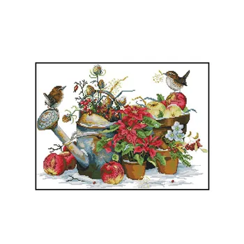 

Cross Stitch Counted Kits Stamped Kit Cross-Stitching Pattern for Home Decor, 11CT Pre-Printed Fabric Embroidery Crafts Kit