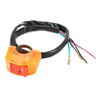 

Yellow Motorcycle On / Off Switches Push Button Switch Connector Handle Light Flashlight For Atv Bicycle