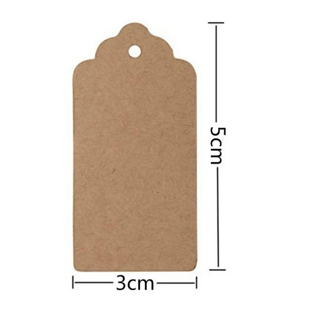Gift Tags, 100-pack Kraft Paper Tags for Wedding Xmas Flower Craft  Tags with Natural Jute Twine, 5 x 4cm