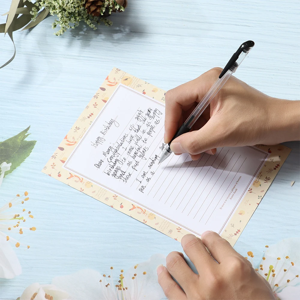 6Pcs Differrent Design Writing Paper With 3Pcs Envelopes Cartoon Pattern Vintage Floral Letter Stationery School Office Supplies writing paper set