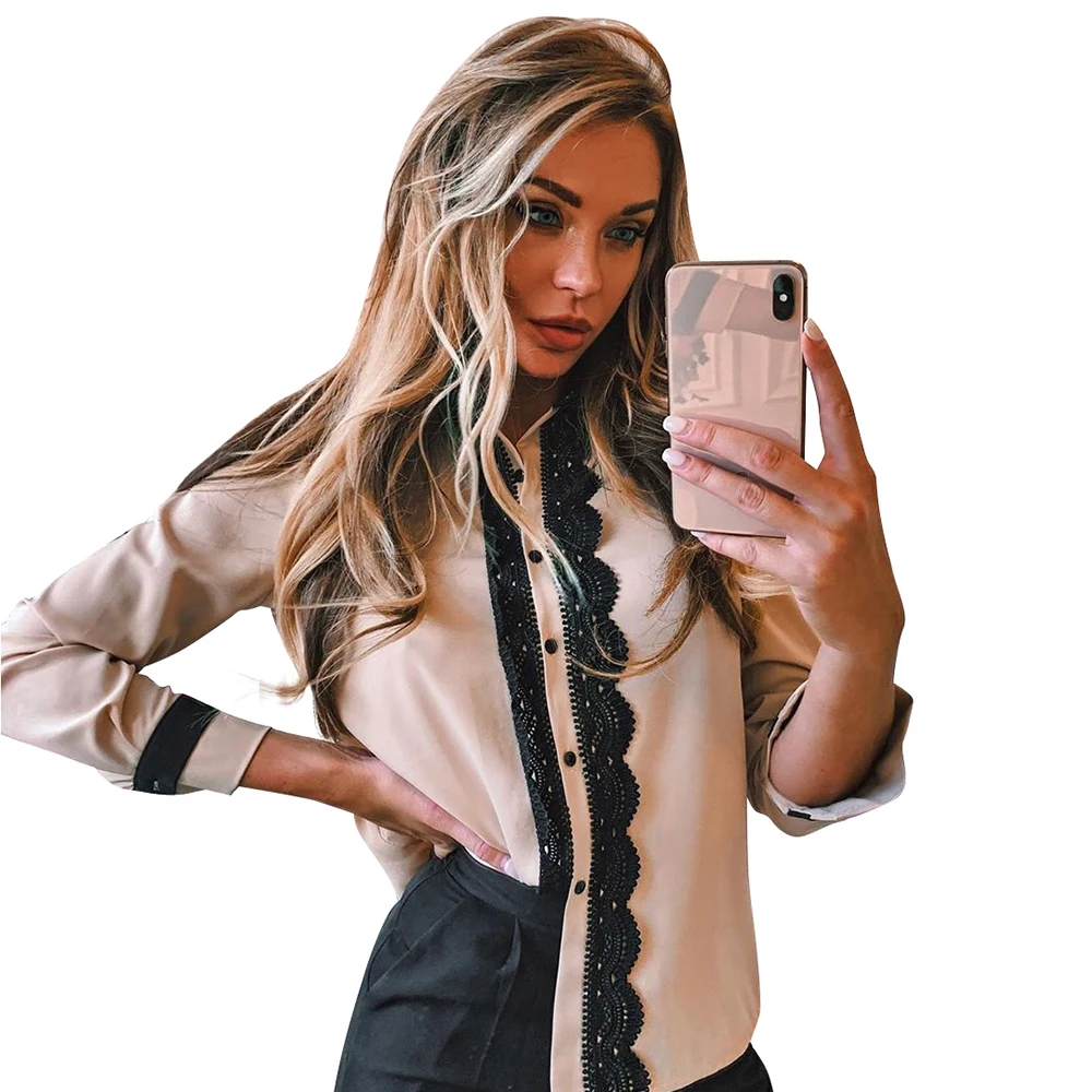 

Elegant Womens Tops And Blouses Lace Long Sleeve Shirts Ladies Autumn Office Lady Blouse Casual Blouse blusas chemisier femme 30