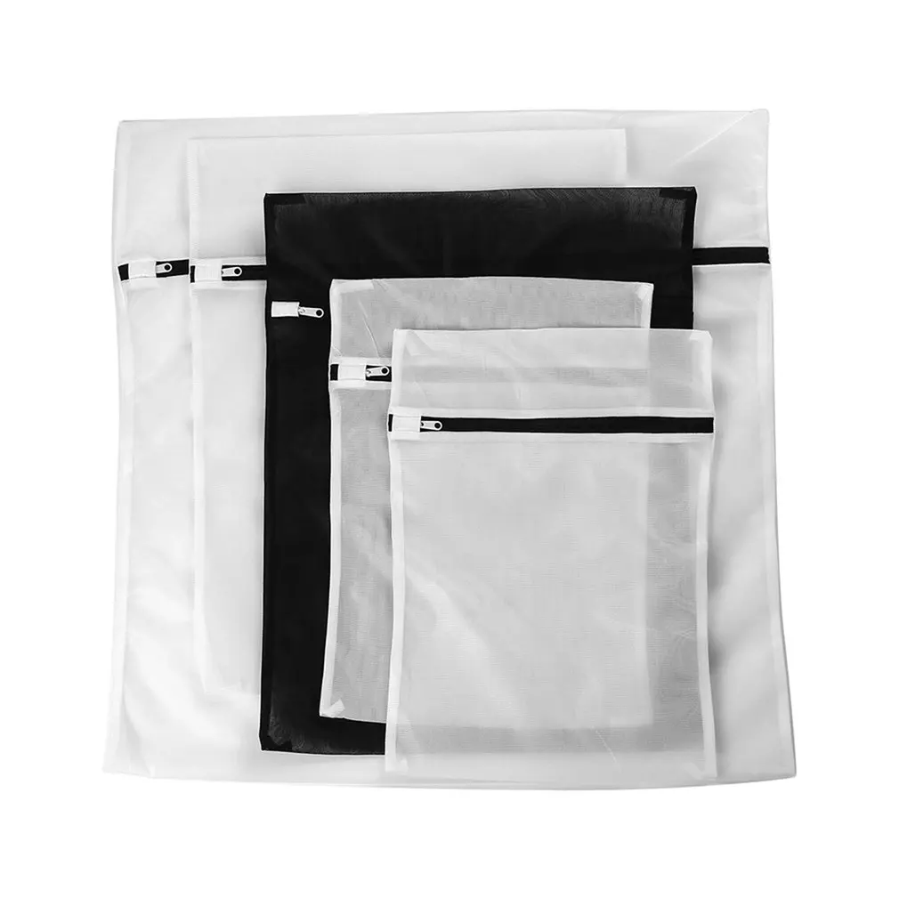 

4/5pcs Mix Size Mesh Laundry Bags Washing Bra Lingerie Drying Bags With Zipper Protecting Wash Machine Bags Set