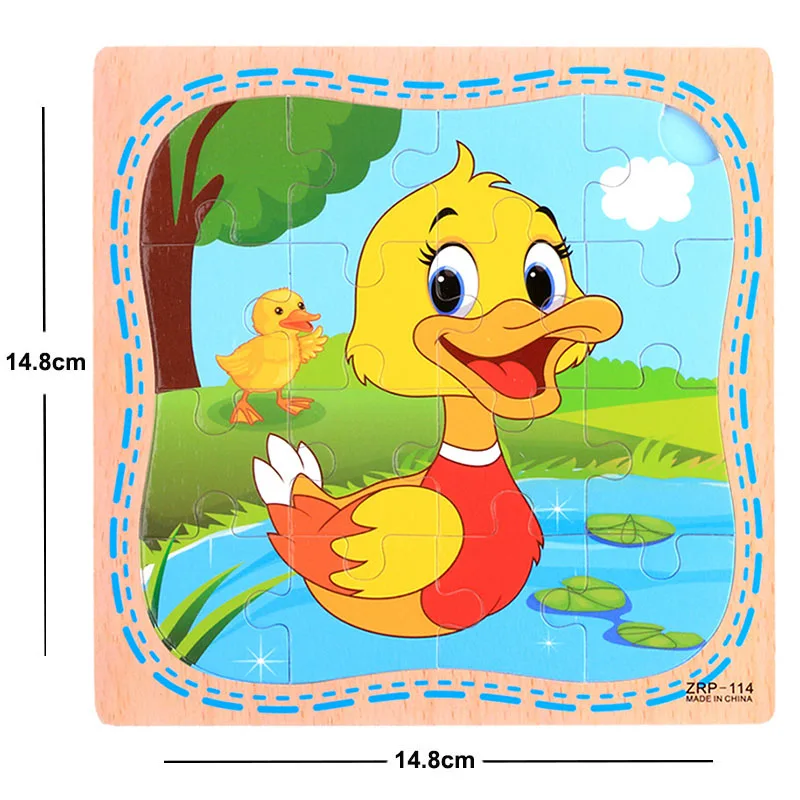 New Sale 38 Style Cartoon Wooden Puzzle Children Animal/ Vehicle Jigsaw Toy 3-6 Year Baby Early Educational Toys for Kids Game 10