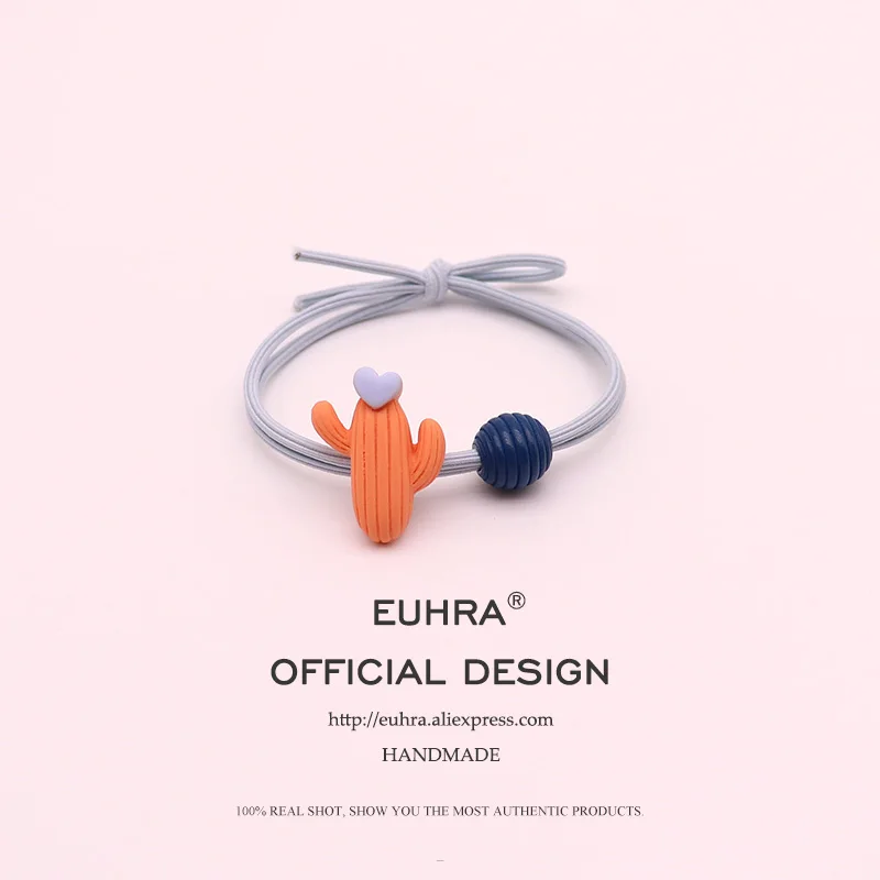 EUHRA, 5 цветов, кактус, сердце, любовь, для девочек, ручная работа, женские эластичные резинки для волос, Детские резинки, высокая эластичность