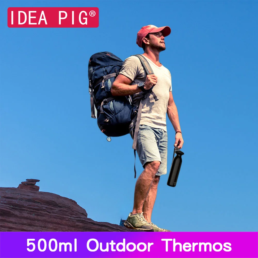 

500ml Outdoor Thermos Portable Large Capacity Insulated Cup Water Bottle Vacuum Flask Husband Birthday Gift