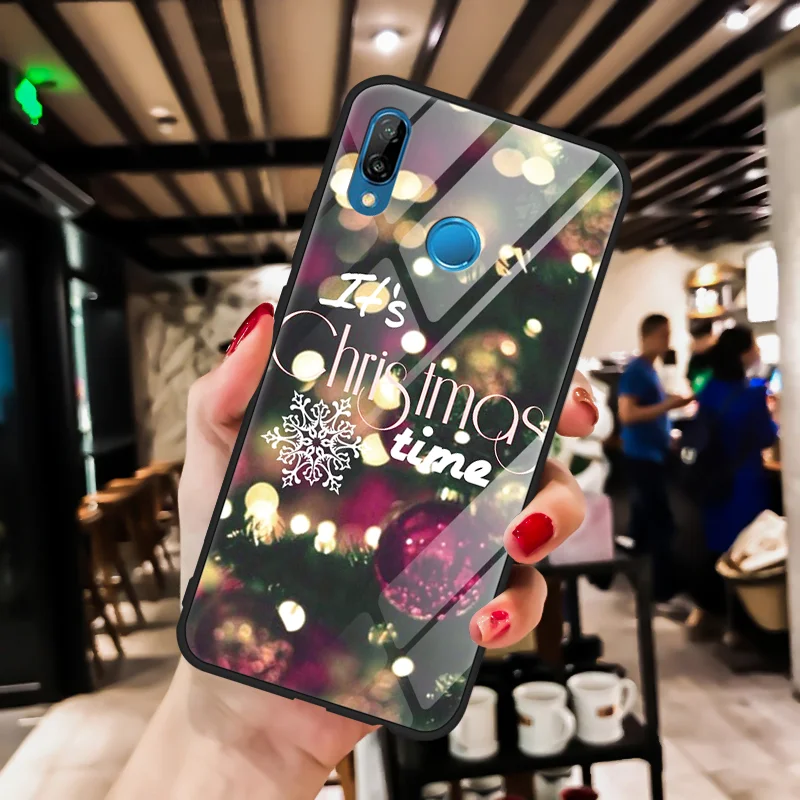 Счастливый Новогодний подарок для пар чехол из закаленного стекла для huawei Honor 20 9X 7A Pro Note 10 View 20 10 9 10 Lite 8X Play Y9 Capa - Цвет: sdziqiu