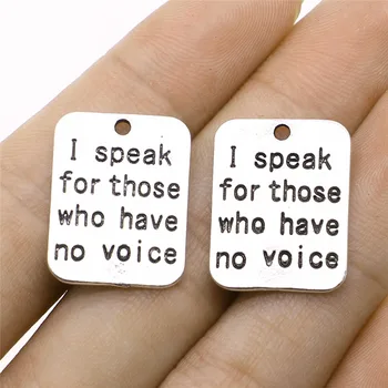 

Antique Silver Color 18x22mm I Speak For Those Who Have No Voice Diy Bracelet Jewelry Components 60 Pieces