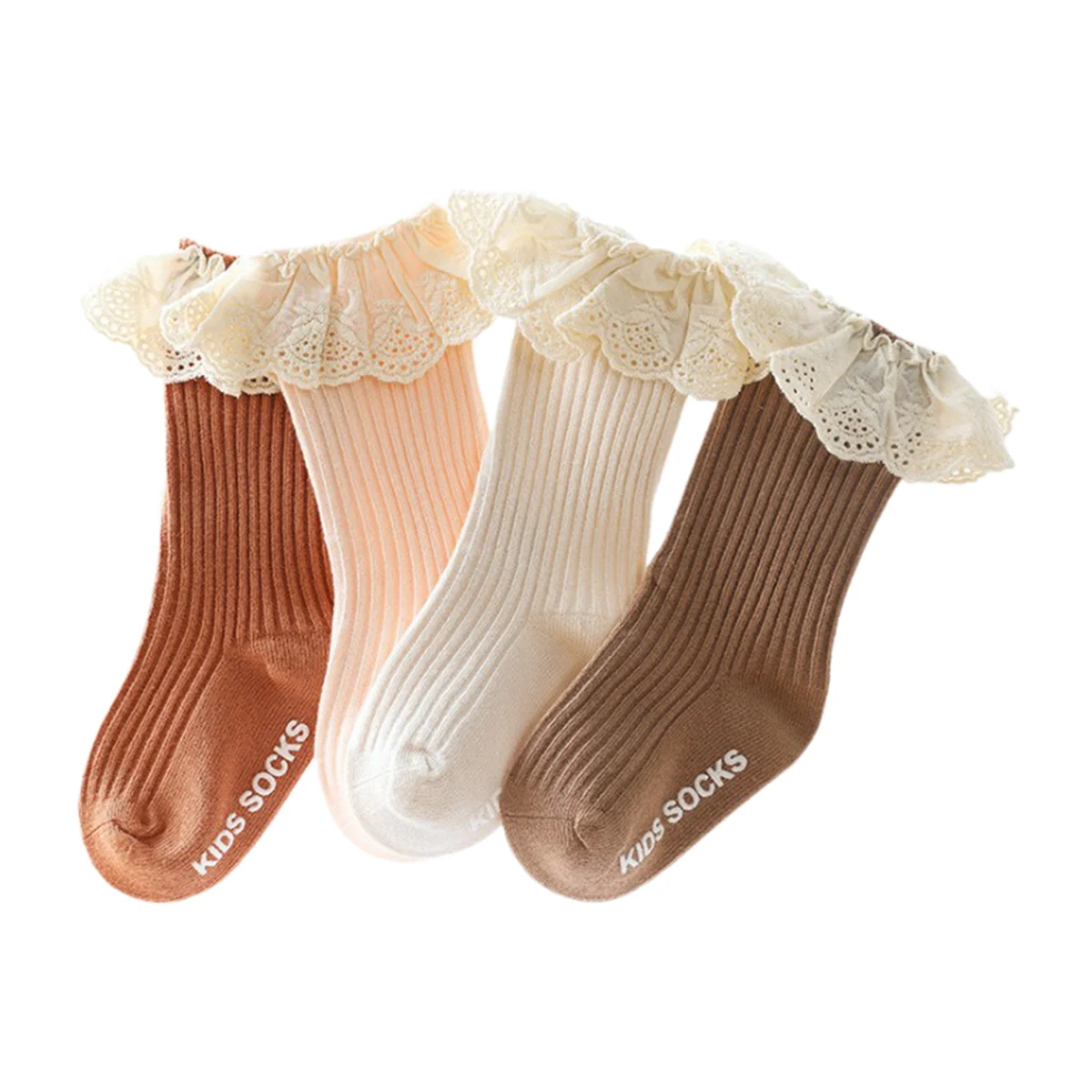 Newborn Baby Girls Lace Socks Medium Tube Non slip Floor Hosier Sweet