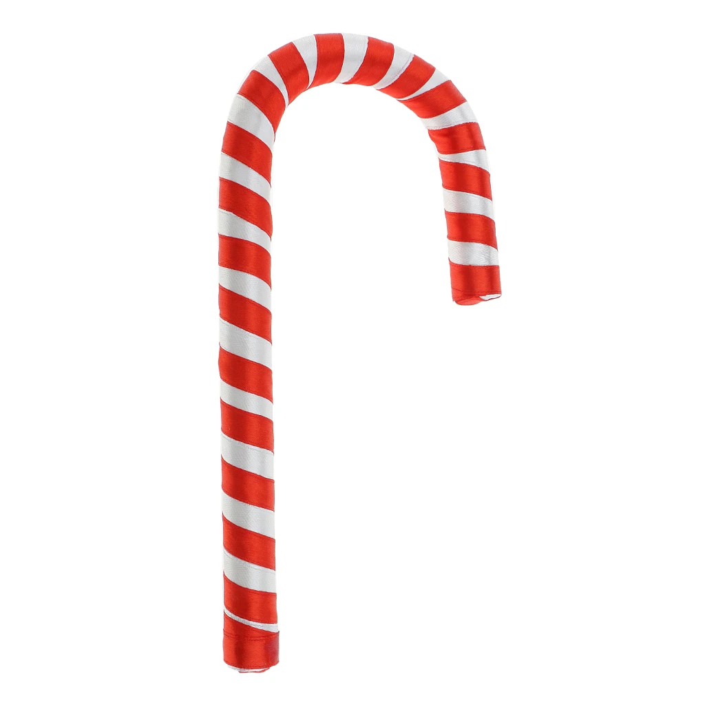 Plastic Cane Design With Candy Decoration Hanging From Home Christmas Party Tree