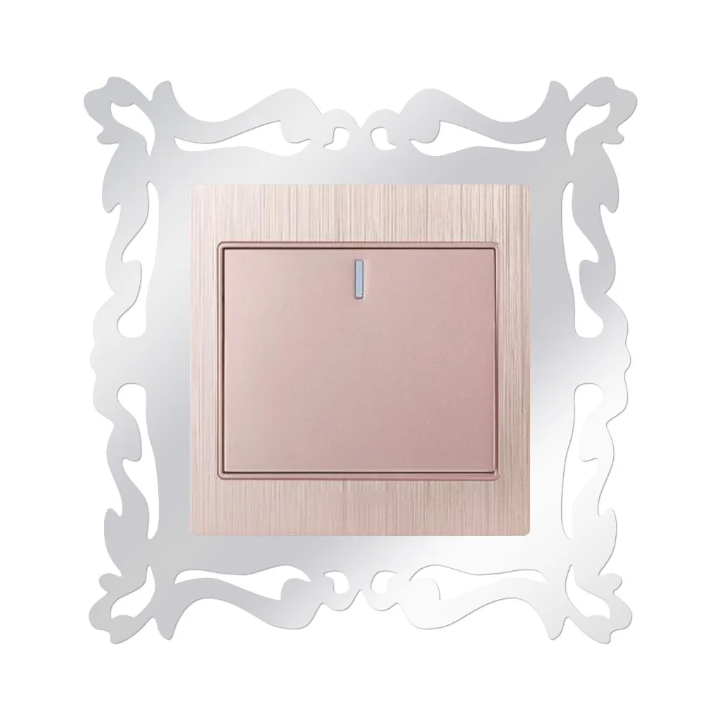 

4PC Switch Sticker Creative Switch Cover Socket Wall Sticker Switch Decorative Sticker Mirror For Shop Home Wall Decoration#p7