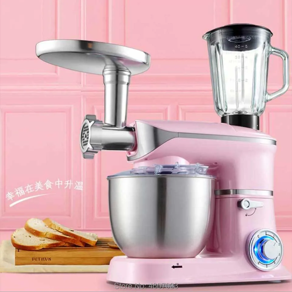 5L large bowl 6-speed Household Kitchen chef Electric Food Stand Mixer Egg Whisk Dough Cream Blender juicer meat grinder mincer