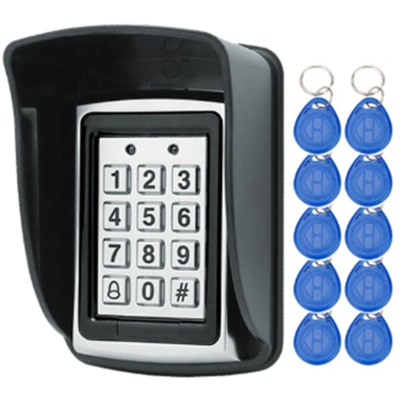 BEST  Waterproof Metal RFID Access Control Keypad Password Card Reader Keypad Key Fobs Password Access Lo