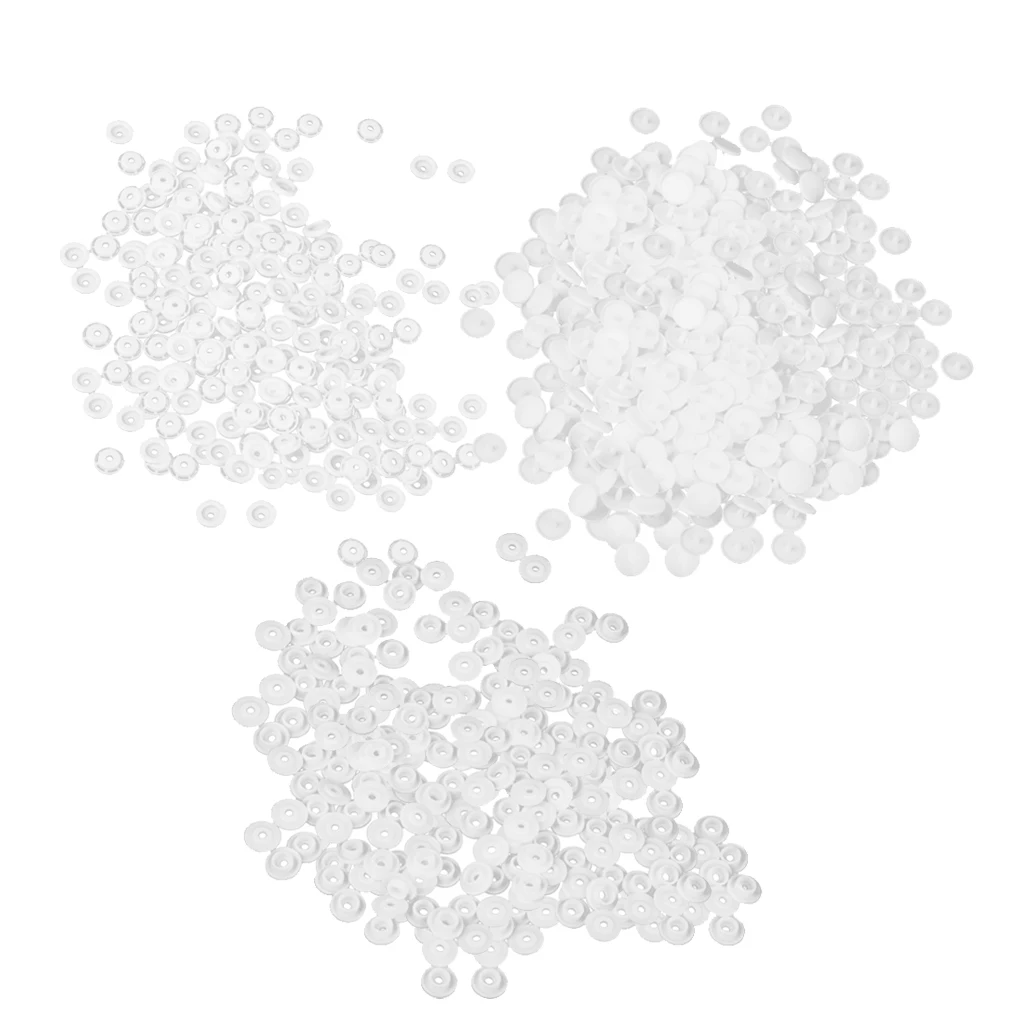 300 Sets T5 Clear Resin Snap Plastic Buttons Fasteners 12.4mm For Craft Clothes Diaper Plastic Bibs