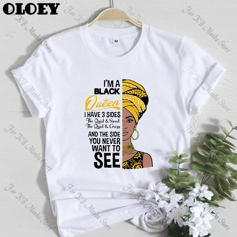 I Am A Strong Melanin Queen t shirt Women Clothes African Black Girl History Month Female T-shirt Melanin Poppin Tee Shirt Femme