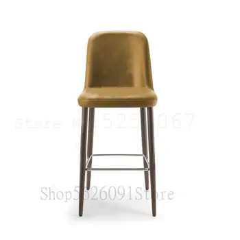 

Simple modern solid wood bar chair hotel KTV sales office reception desk Nordic model home high stool
