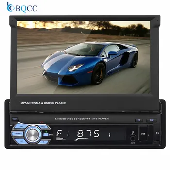 

1Din Car Audio HD Digital 7" Retractable Touch Screen Stereo MP5 Player Rear View Camera Bluetooth Handsfree Autoradio
