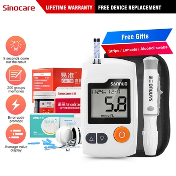 

Sannuo Yizhun GA-3 Glucometer Diabetes Medical Blood Glucose Meter & Test Strips Blood Lancet Needles Blood Sugar Monitor Tester