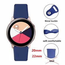 22/20 мм силиконовый ремешок для наручных часов для samsung Шестерни спортивные S2 S3 Galaxy часы активное 42/46 мм, ремешок для Huami Amazfit Pebble Time huawei