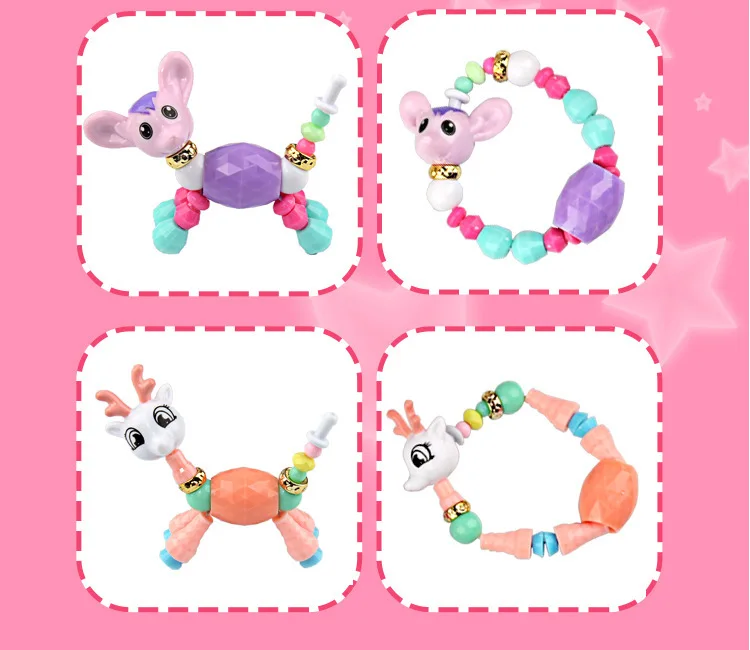 HIYONG модный DIY мультяшный резиновый игрушечный браслет для детей волшебное животное пластиковые браслеты трендовые бусины Единорог для детей подарок