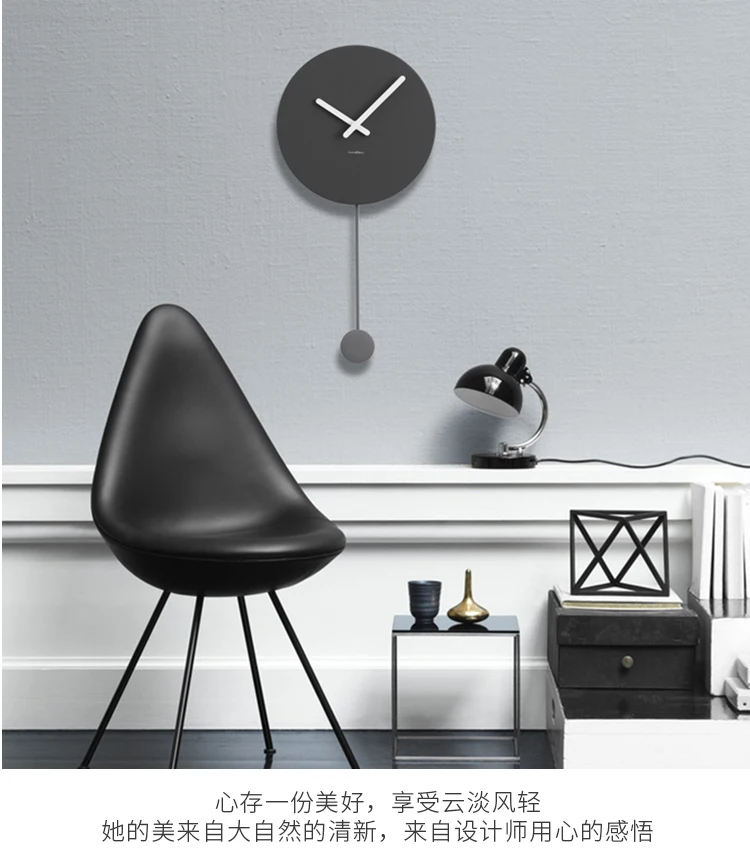 Redondo Péndulo Reloj De Pared Moderno Grande Silencioso Reloj con Péndulo Reloj  De Pared Simple En Blanco Y Negro para Salón Decorativo,43X52cm (17x20  Inch) : : Hogar y cocina