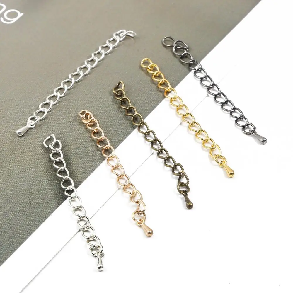 

10pcs/bag Sliver Gold Necklace Extender Bracelet Extender Extension Tails DIY Craft Jewelry Finding Making Matching Connectors