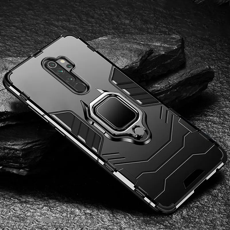 Черный KEYSION противоударный чехол для телефона Red mi Note 8 Pro 8 8A 7 7A 7S K20 с магнитной задней крышкой для Xiaomi mi 9T A2 A3 mi 9 SE mi 9 lite - Цвет: Черный