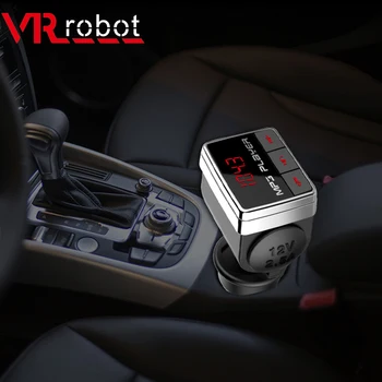 

VR robot 5V 3.1A Bluetooth FM Transmitter Stereo Car MP3 Audio Player Wireless Handsfree Car Kit with Cigarette lighter Socket