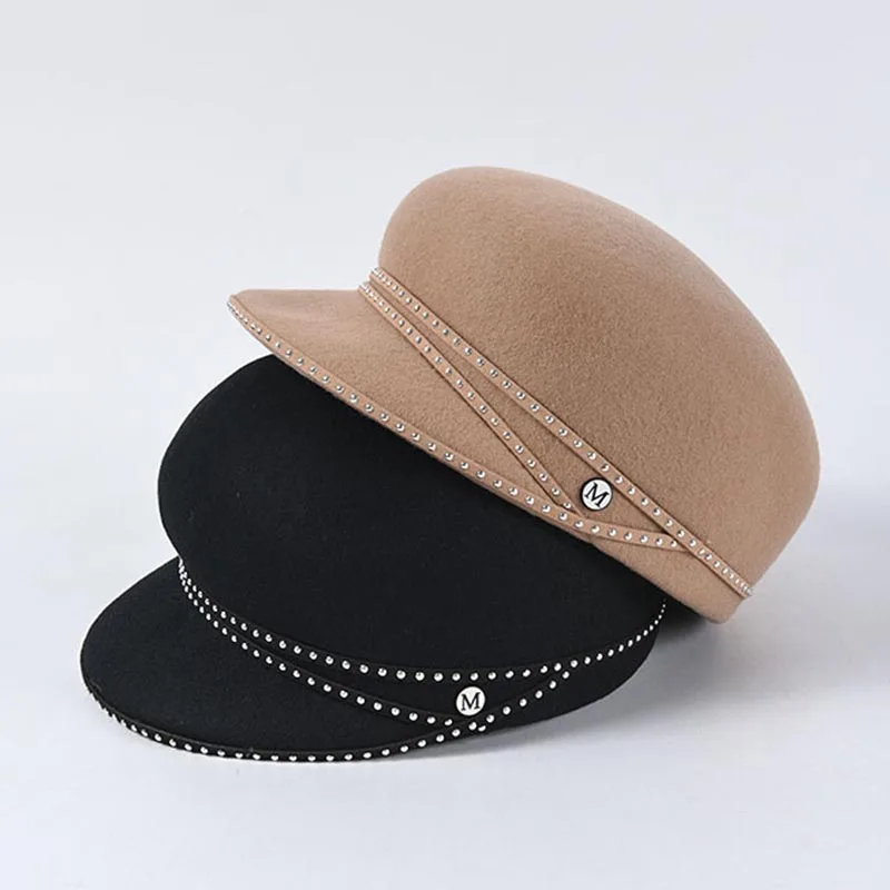 Фибоначчи, новинка, высокое качество, модная шерстяная фетровая рыцарская фетровая шляпа, шляпы с короткими полями, утконос, женская шапка, шапка для конного спорта