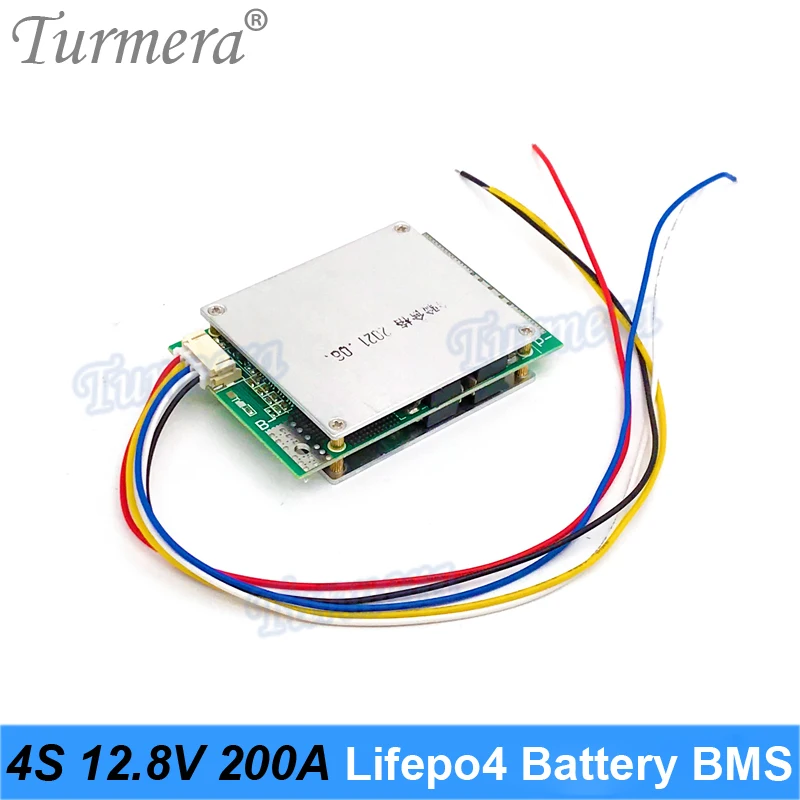 Turmera 4S 12.8V 200A 밸런스 Lifepo4 배터리 BMS 밸런스 보호 보드 3.2V 100Ah 200Ah 280Ah 310Ah Lifepo4 배터리 사용
